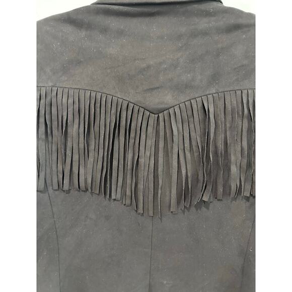 Love Token Vegan Suede Bronco Fringe Jacket Size M - Picture 4 of 6